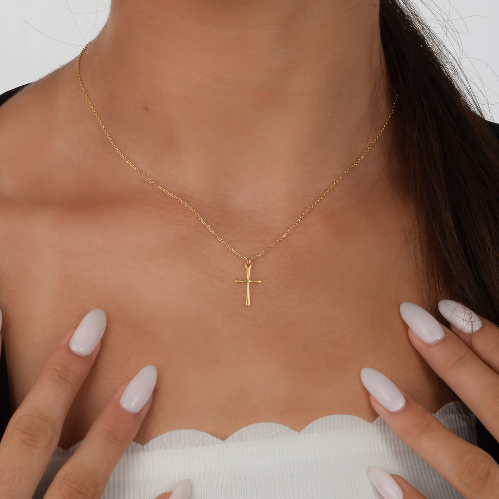 Gold Cross Necklace– annikabella