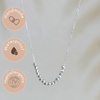 an handmade, waterproof and hypoallergenic bead bar necklace in silver 