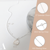 infographic with length and materials for a coin necklace