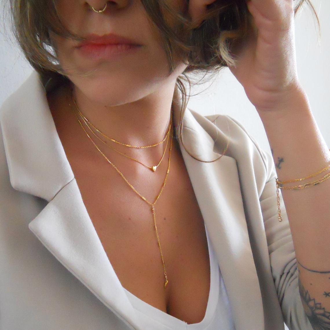 Long y necklace gold online