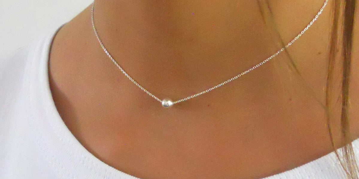 Dainty silver shop choker necklace