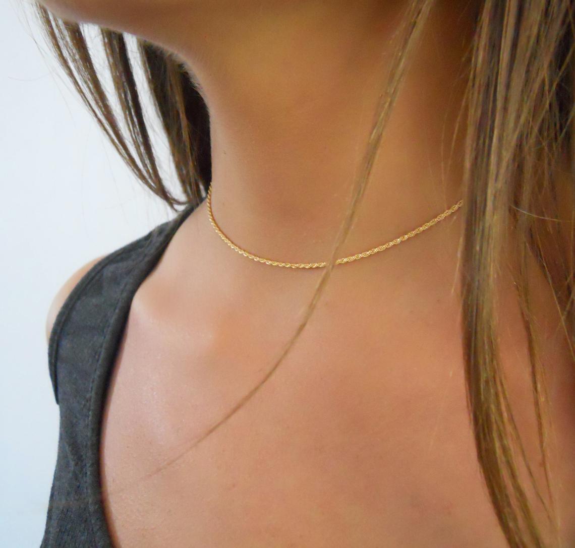 Elk Bloom Dainty 14K Gold Chain Choker Necklace Gold Size One Size