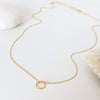 Karma Gold Necklace with a Tiny Circle, Eternity Gold Necklace.