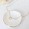 Karma Gold Necklace with a Tiny Circle, Eternity Gold Necklace.