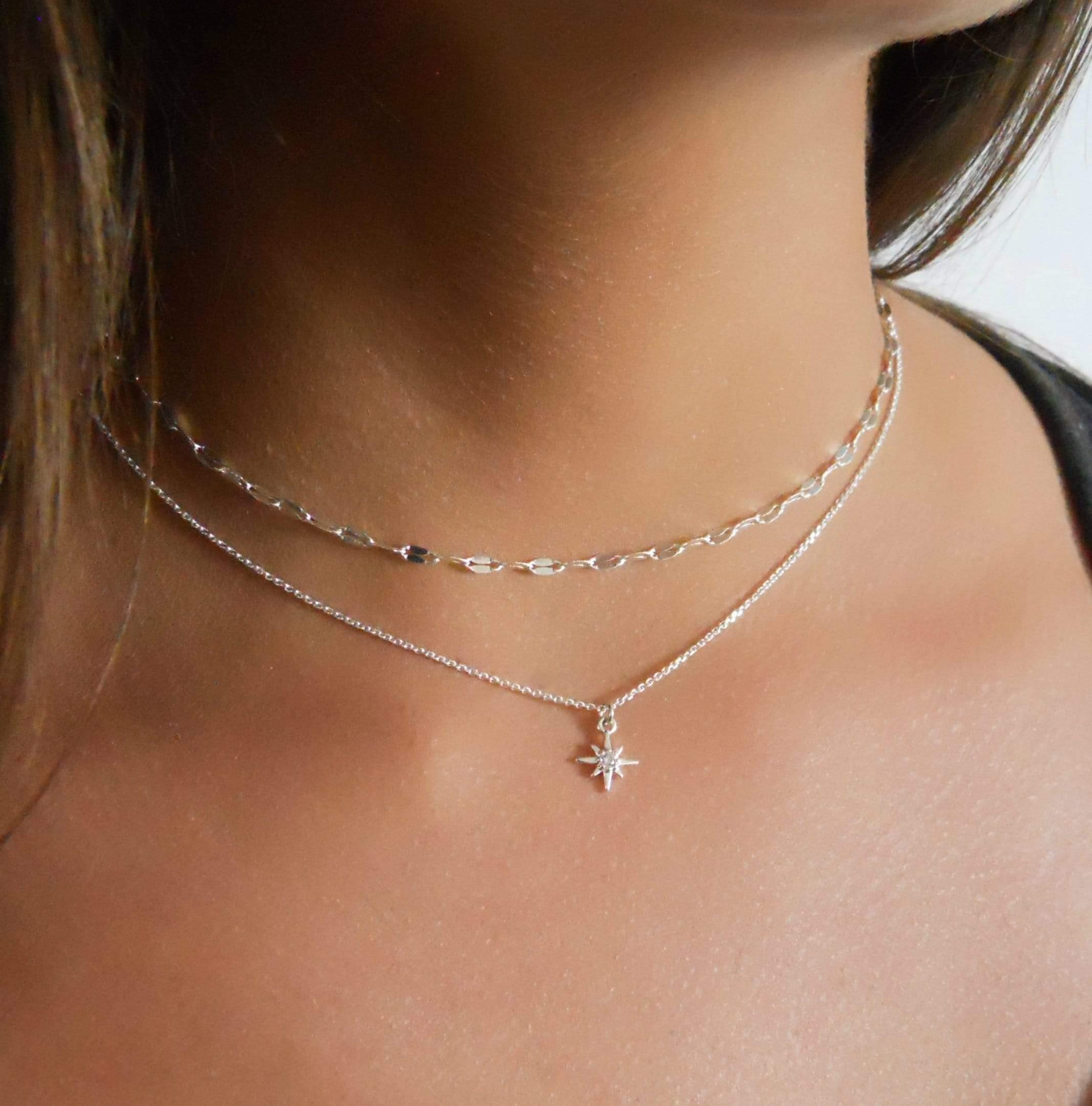 Silver Star fashion Chain Choker